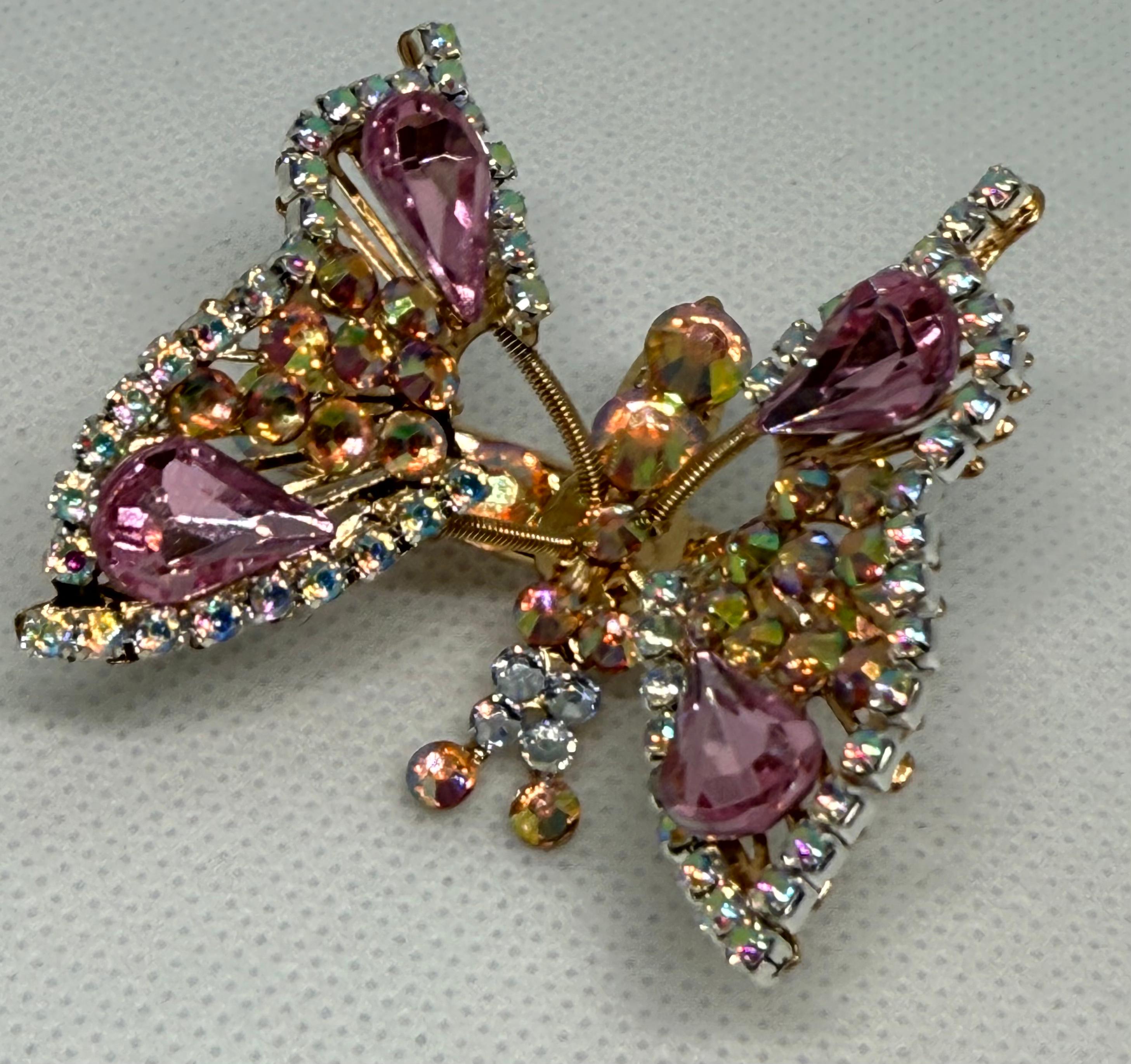Single Rhinestone Butterfly Clip