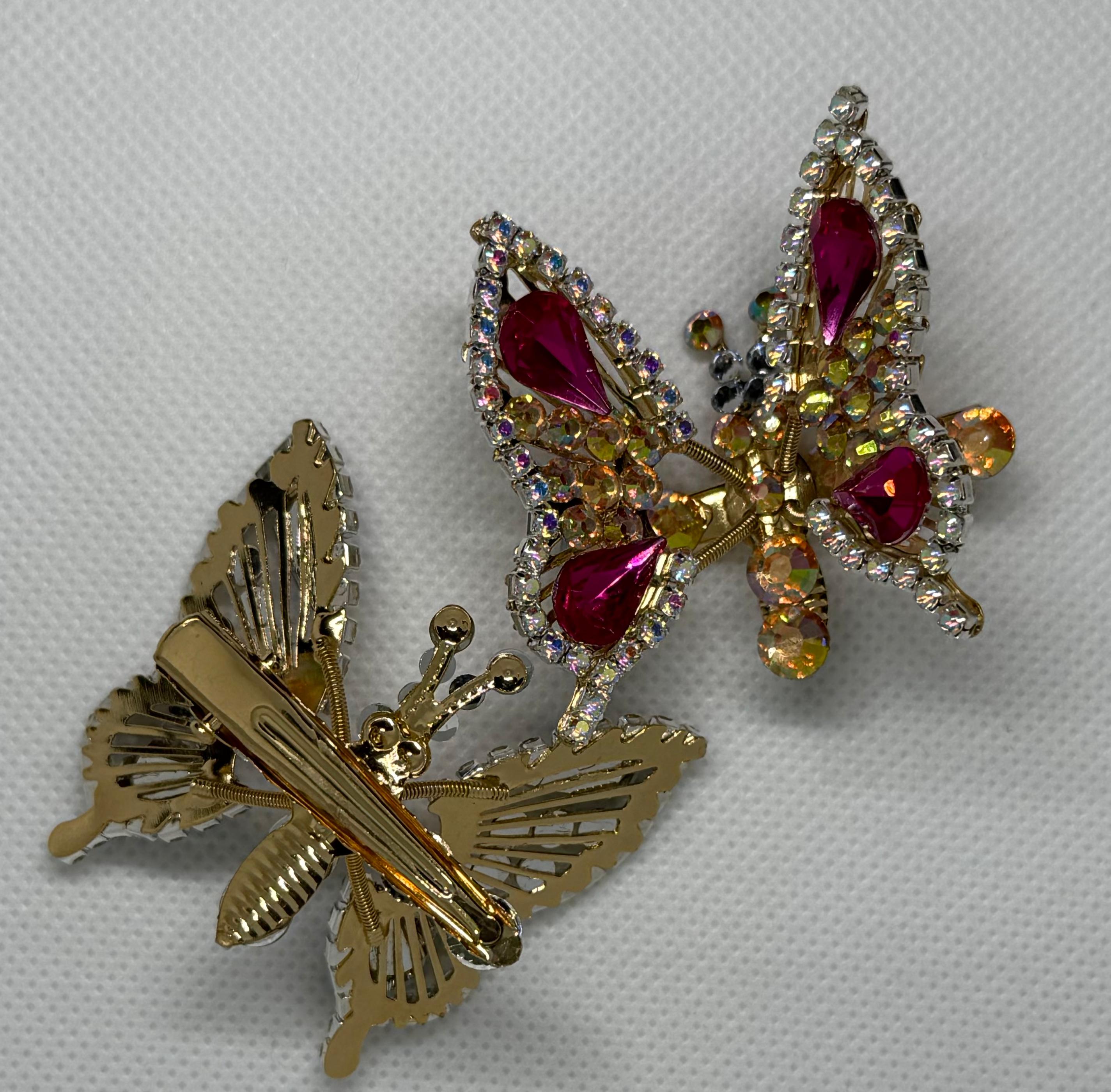 Single Rhinestone Butterfly Clip