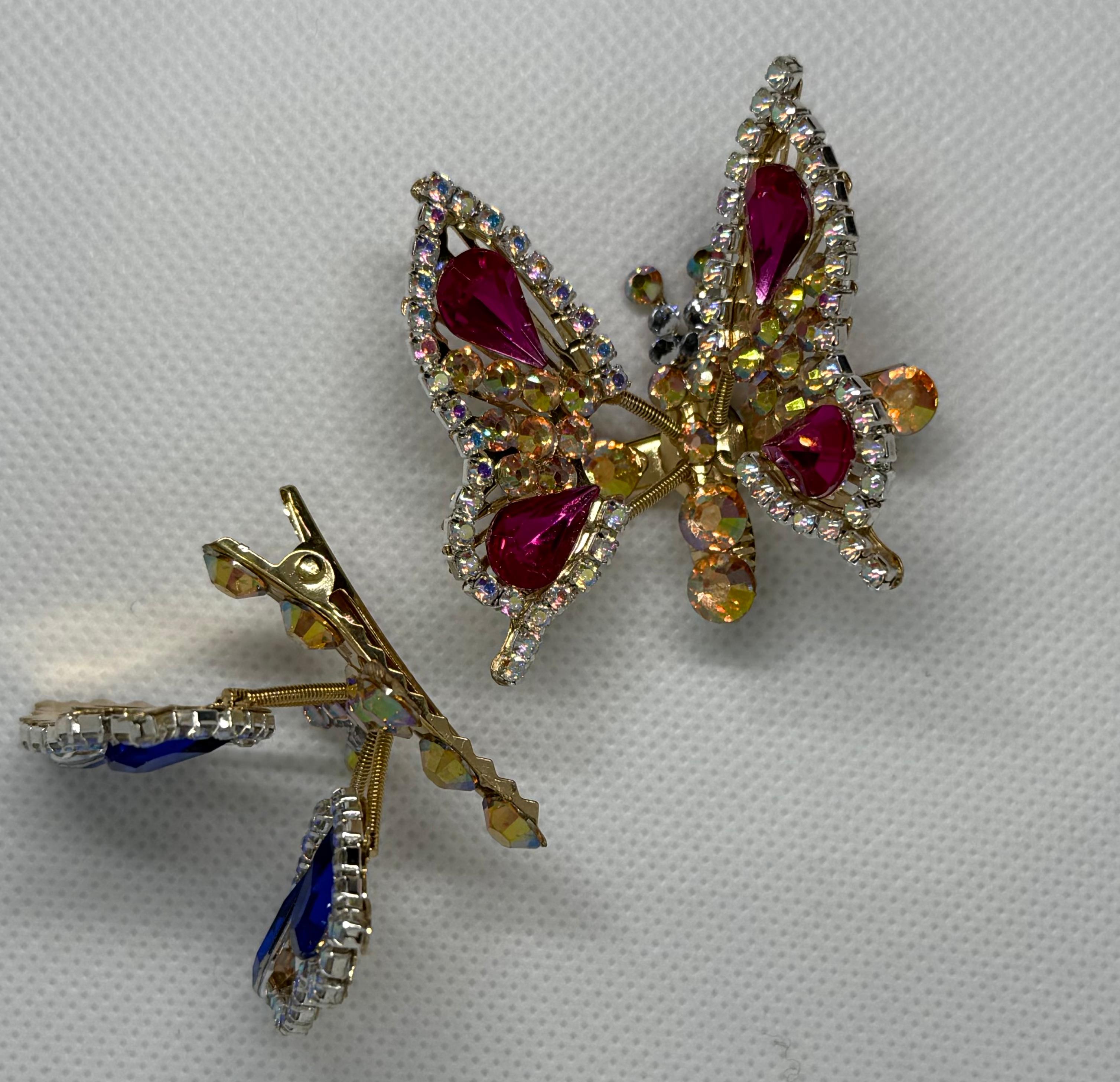 Single Rhinestone Butterfly Clip
