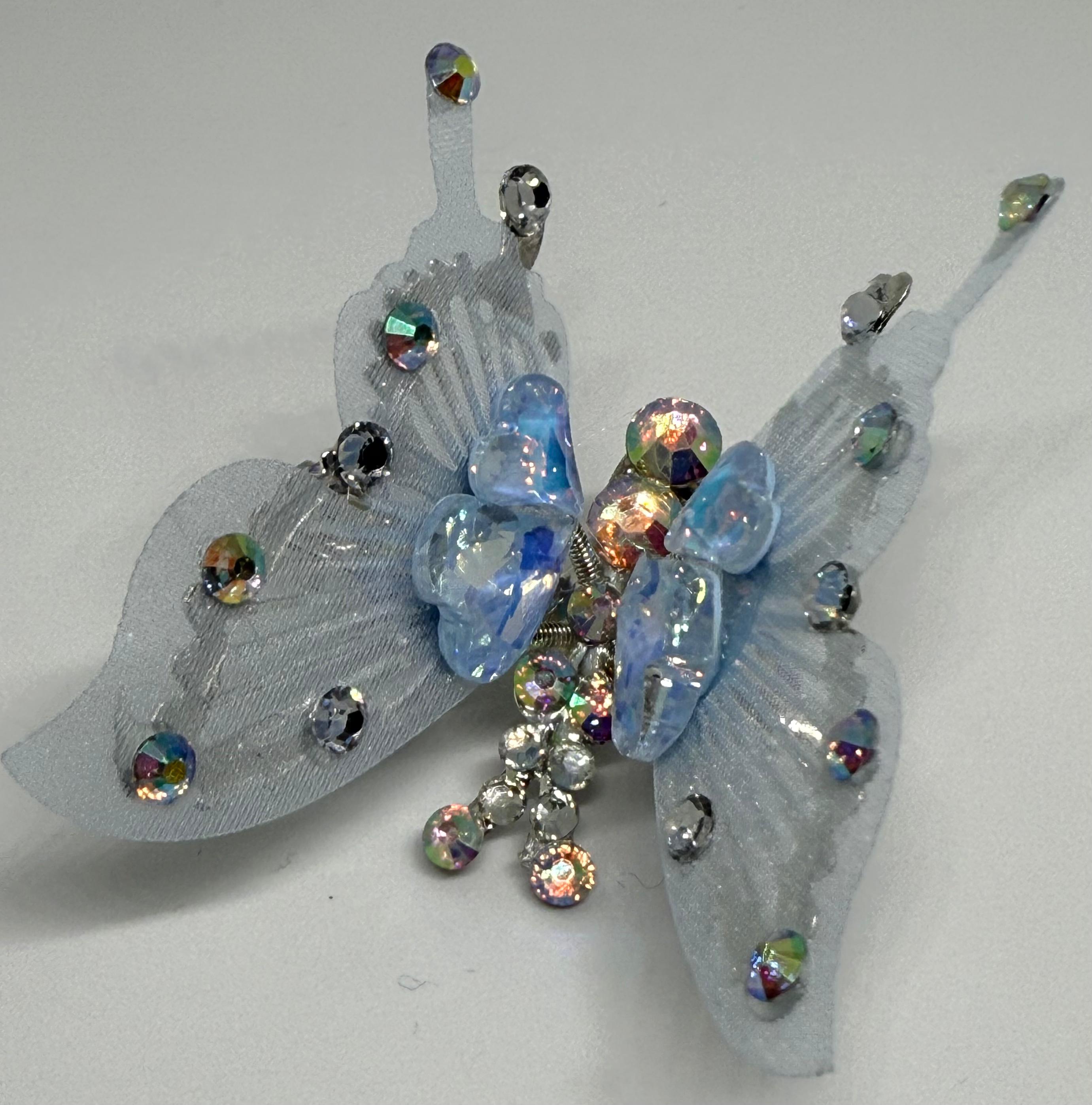 Single Rhinestone Butterfly Clip