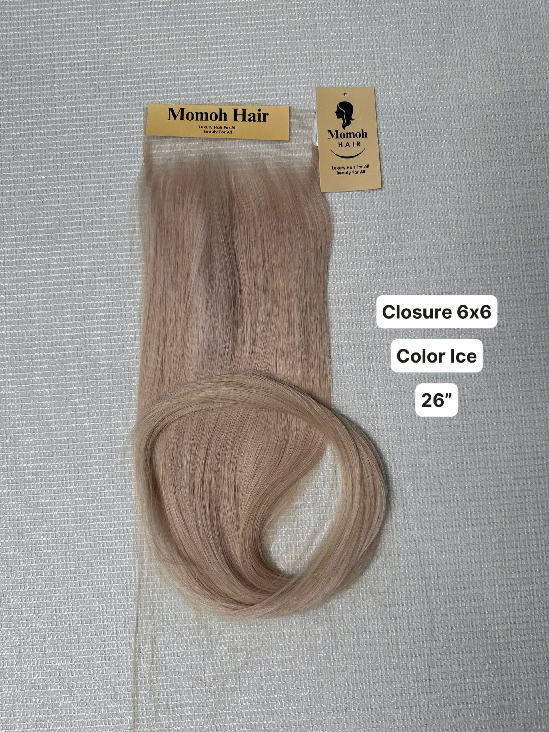 Raw Straight Closure 6x6 Ice