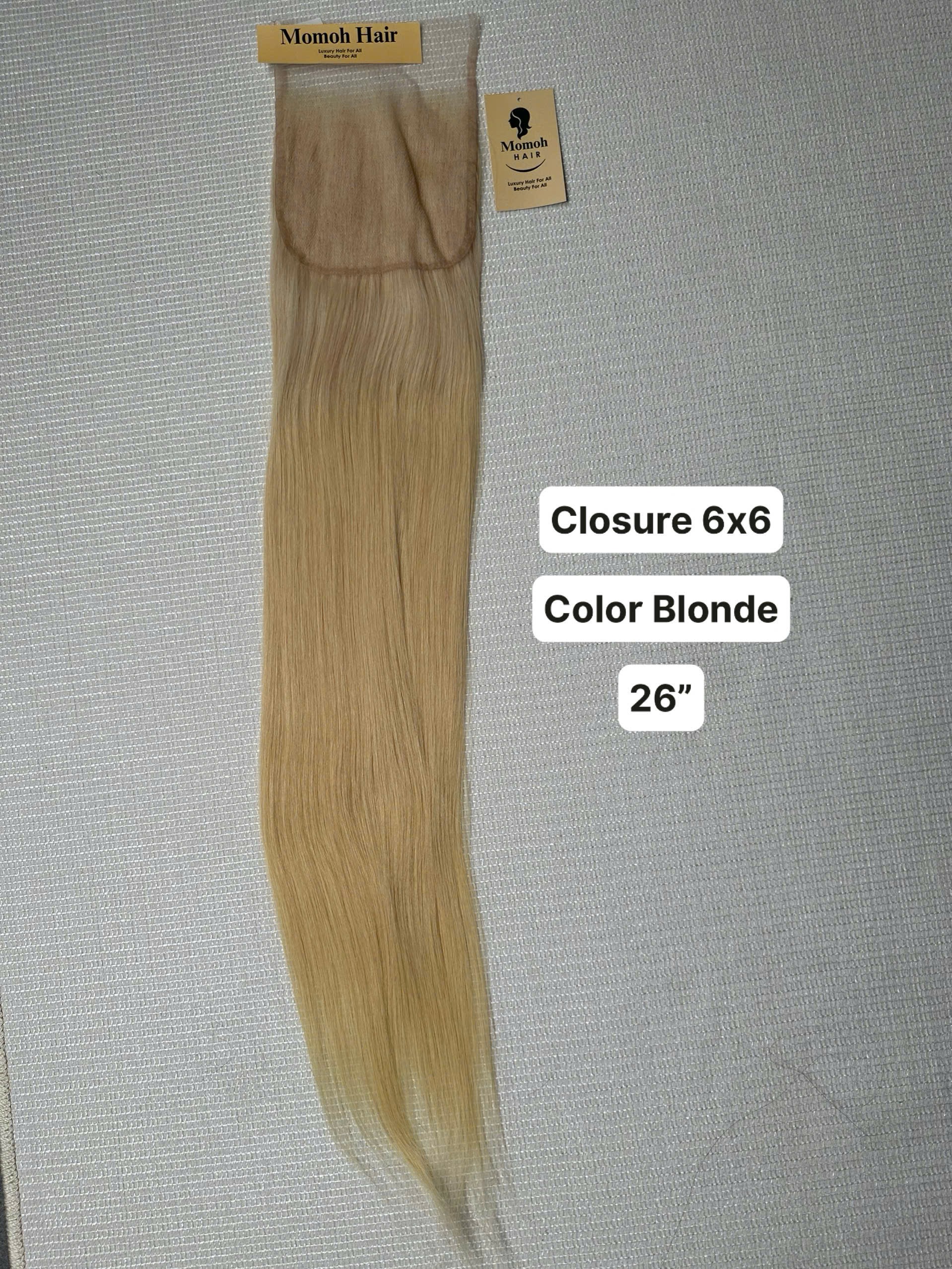 Raw Straight Closure 6x6 Blonde